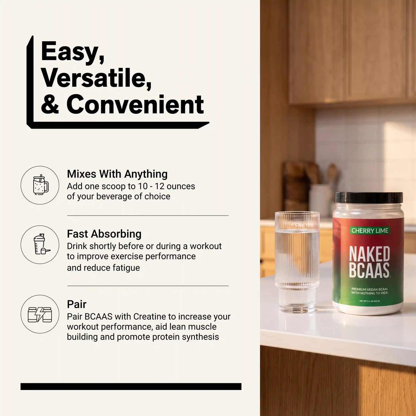 Strawberry Lemonade Branched Chain Amino Acids | Naked BCAAs - 34 Servings