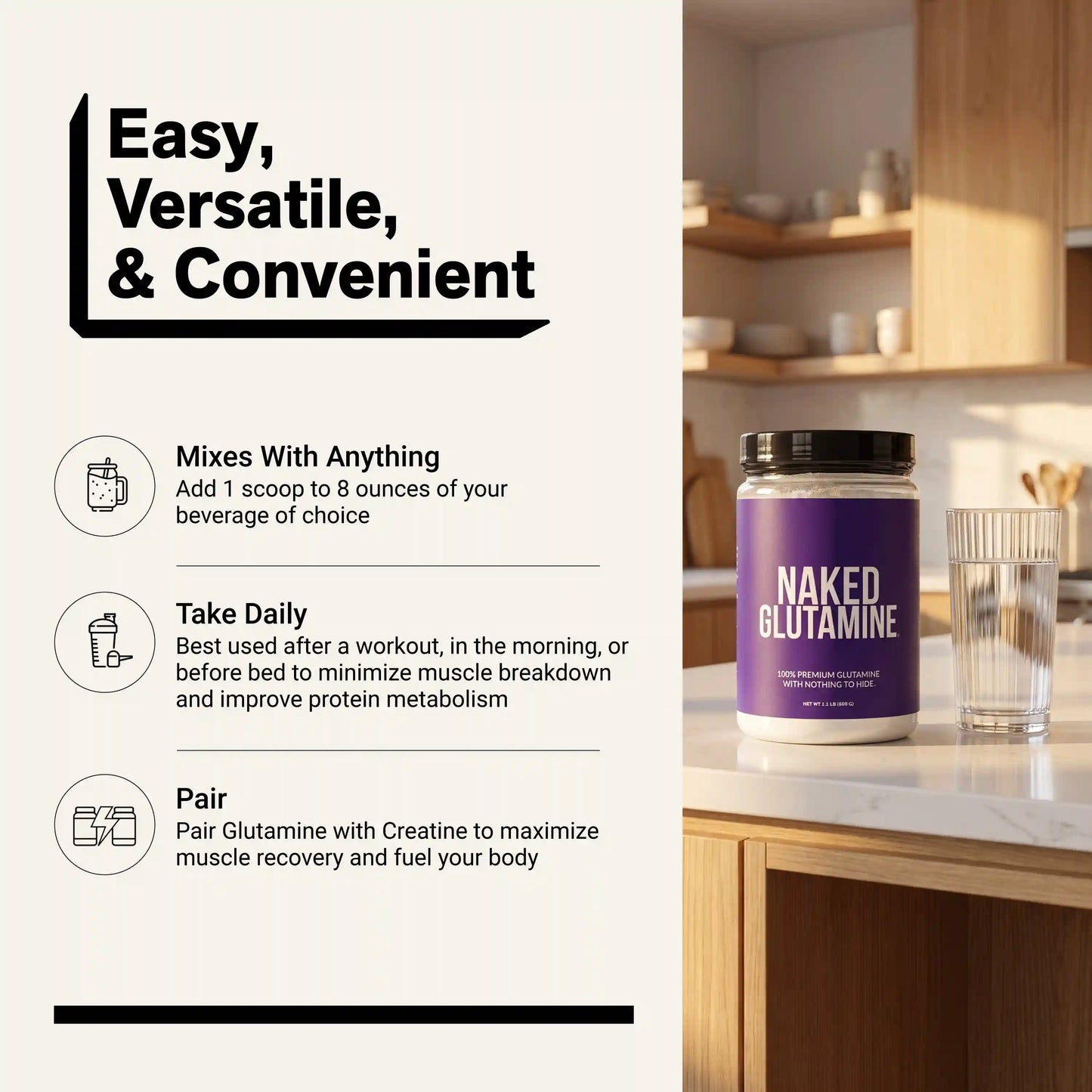 Glutamine Powder | Naked Glutamine 500g
