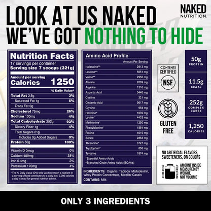 Mass Gainer Protein Supplement | Naked Mass - 12LB
