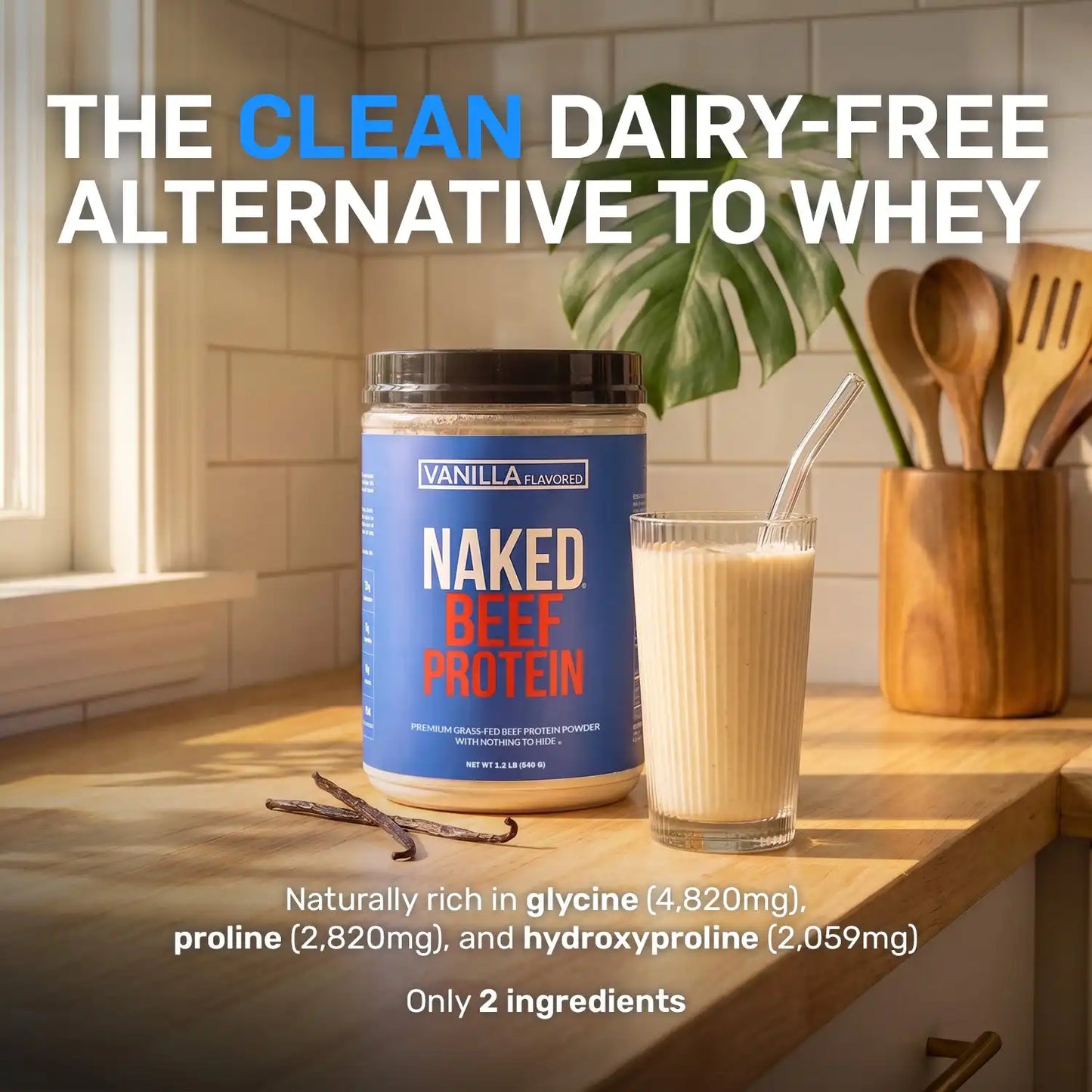 Vanilla Beef Protein Powder | Naked Vanilla Beef Protein - 1.2LB