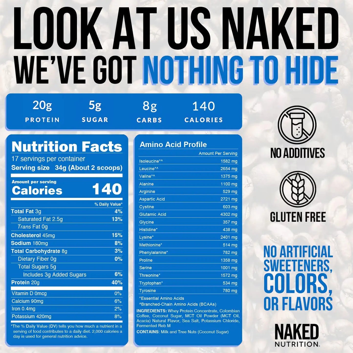 Caramel Latte Protein Iced Coffee | Naked Protein Coffee - 17 Servings