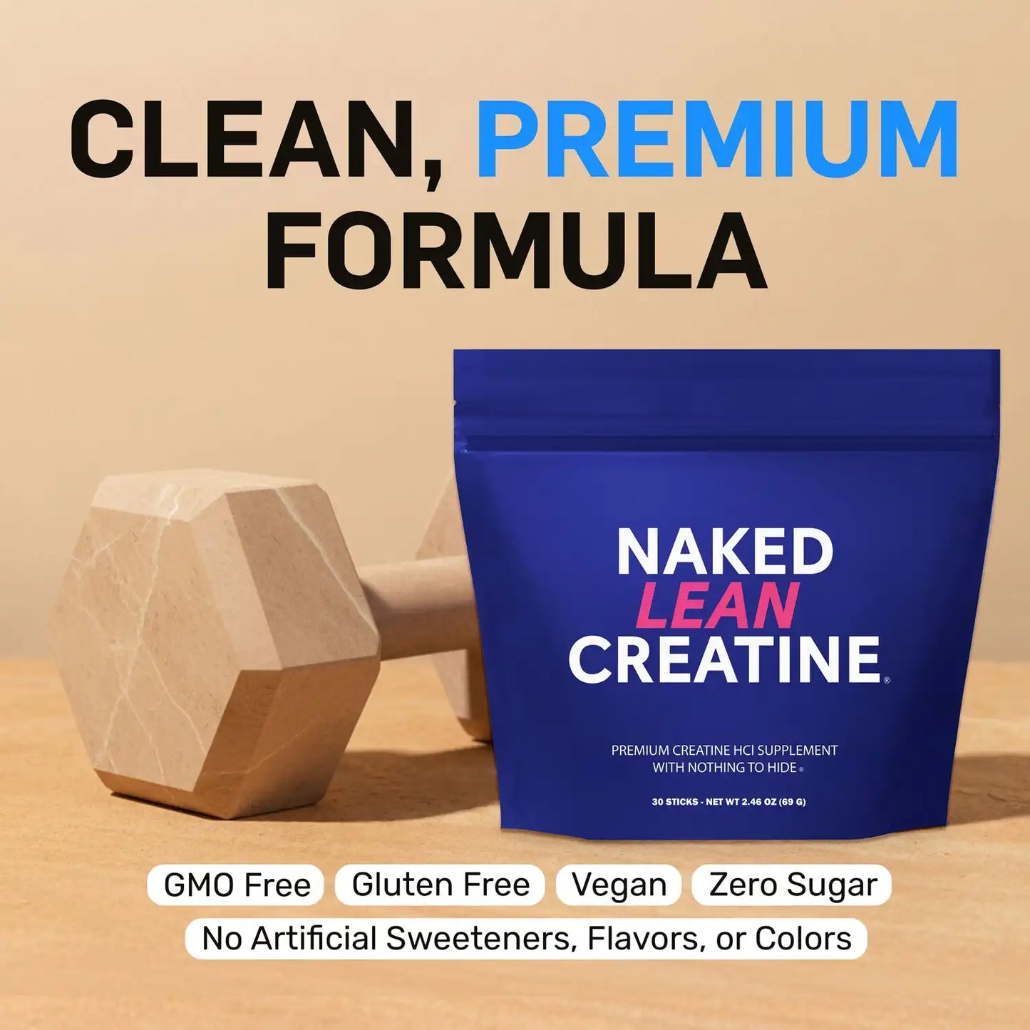 Creatine HCl Travel Packets | Naked Lean Creatine - 30 Servings