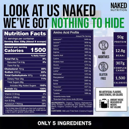 Strawberry Mass Gainer Protein Supplement | Naked Mass - 8LB