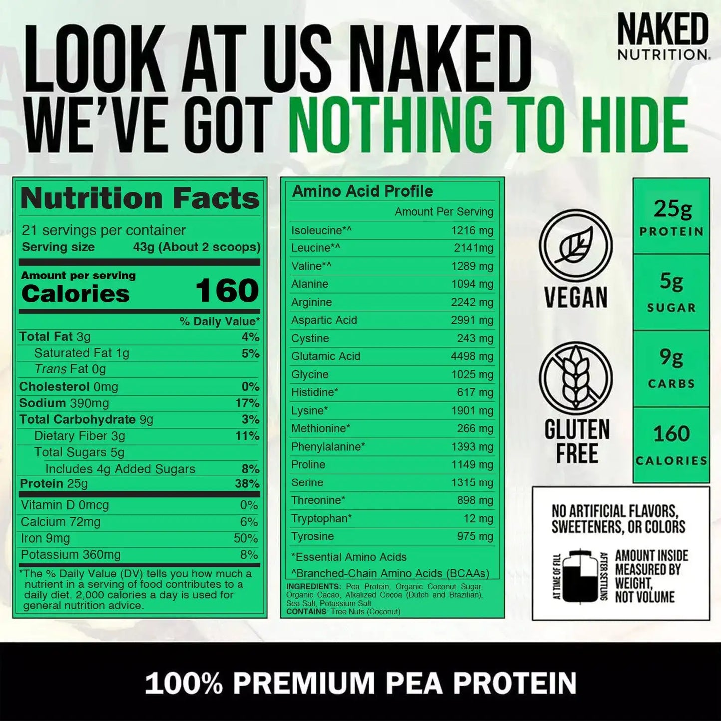 Double Chocolate Pea Protein Powder | Naked Pea - 2LB