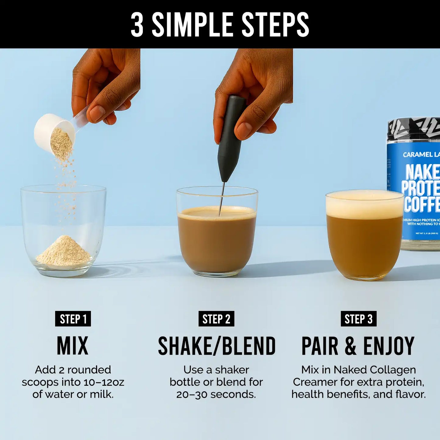 Caramel Latte Protein Iced Coffee | Naked Protein Coffee - 17 Servings