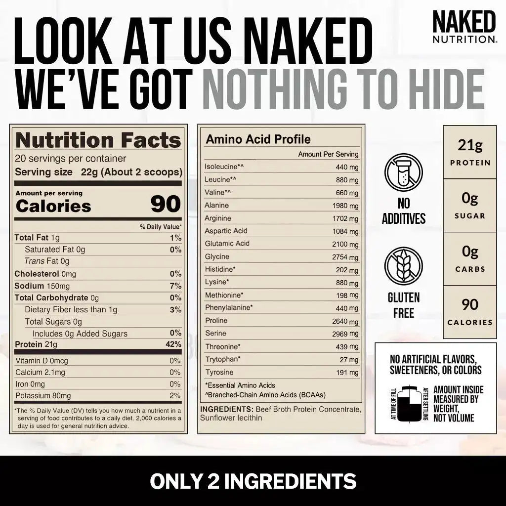 Bone Broth Protein Powder | Naked Bone Broth - 1LB