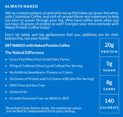 Caramel Latte Protein Iced Coffee | Naked Protein Coffee - 17 Servings