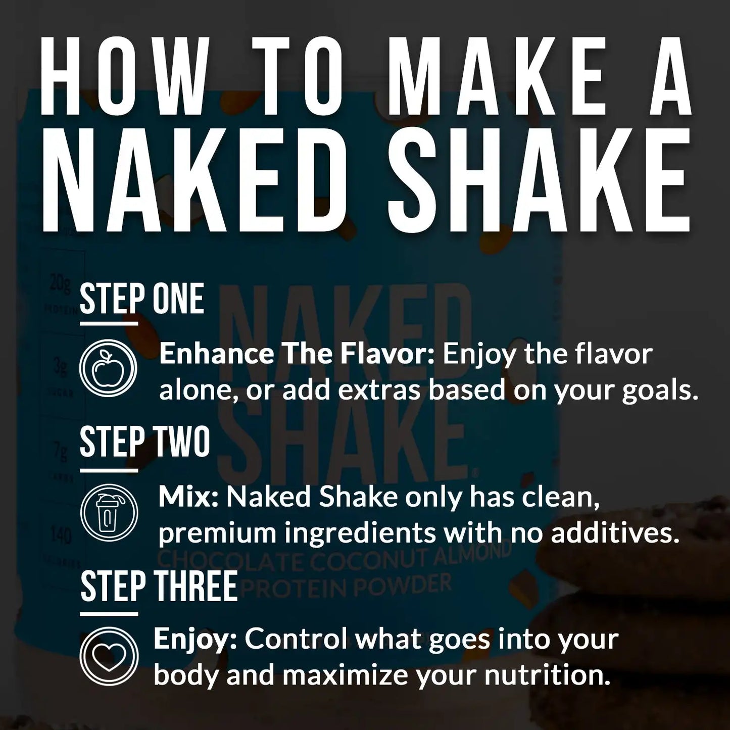 Chocolate Coconut Almond Protein Shake | Naked Shake - 30 Servings