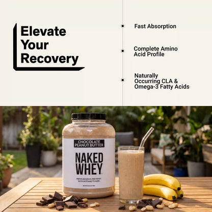 Chocolate Peanut Butter Whey Protein Powder | Naked Whey - 5LB