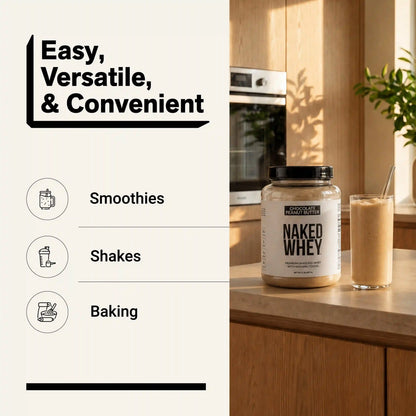 Chocolate Peanut Butter Whey Protein Powder 2LB | Naked Whey - 2LB