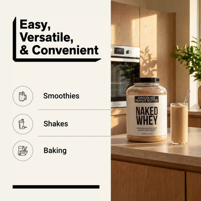 Chocolate Peanut Butter Whey Protein Powder | Naked Whey - 5LB