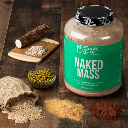 Chocolate Vegan Mass Gainer Supplement | Naked Vegan Mass - 12LB