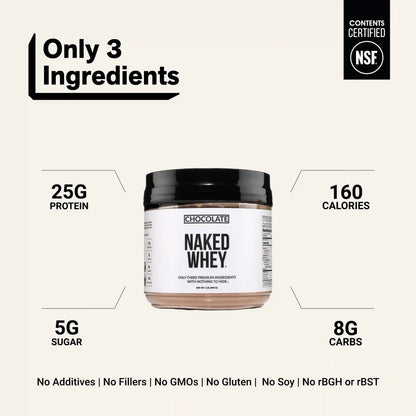 Chocolate Whey Protein Powder 1lb | Naked Chocolate Whey - 1LB