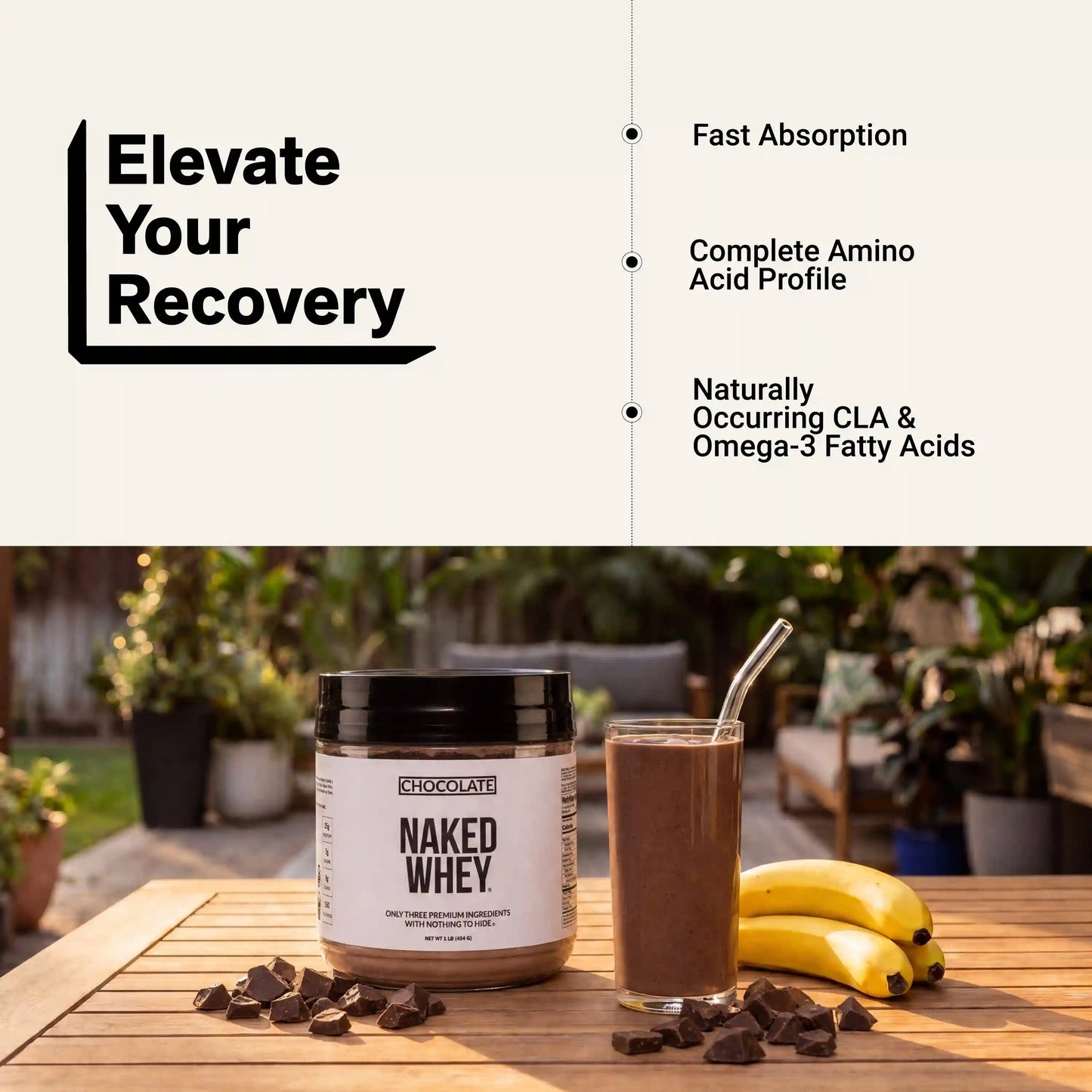 Chocolate Whey Protein Powder 1lb | Naked Chocolate Whey - 1LB