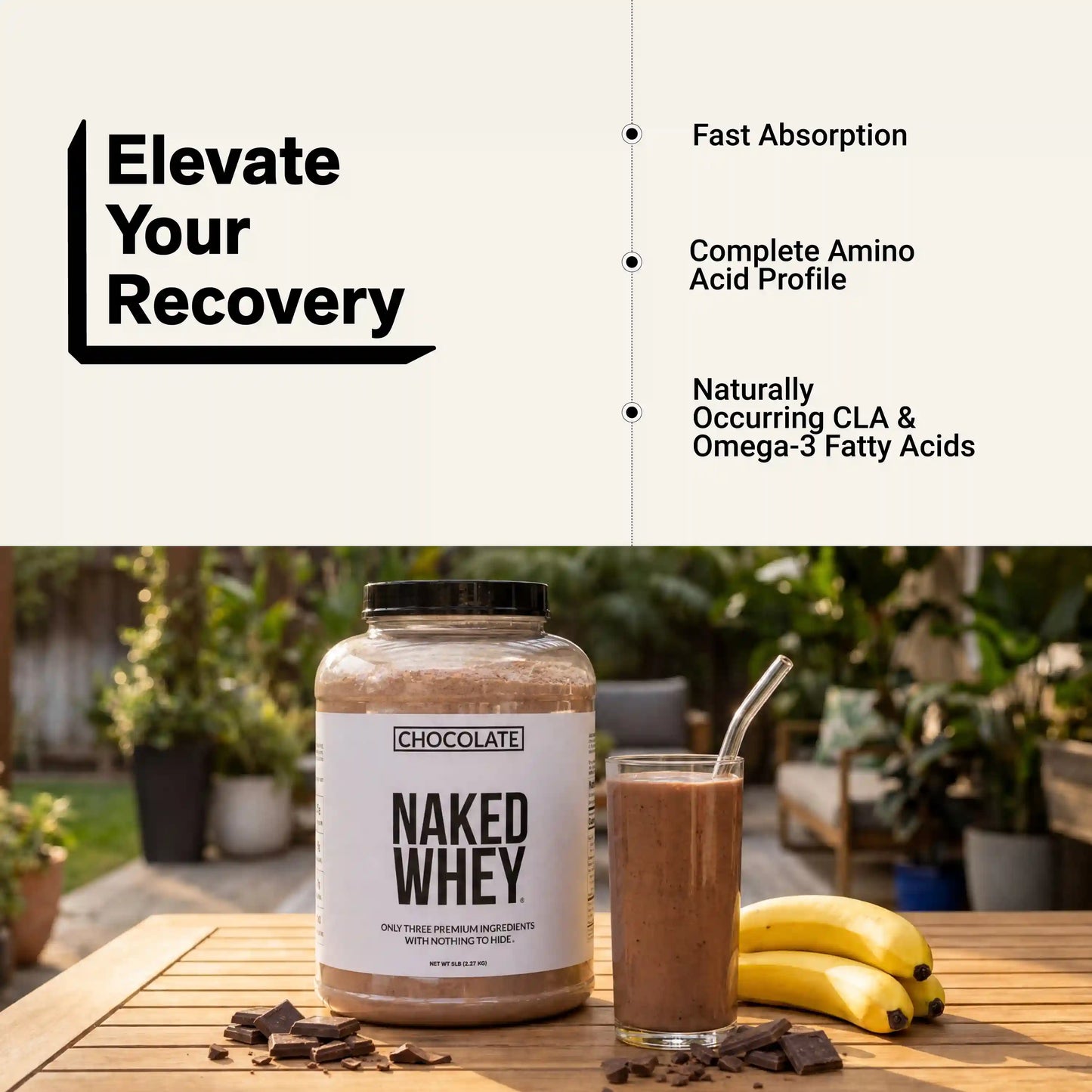 Chocolate Whey Protein Powder | Naked Chocolate Whey - 5LB