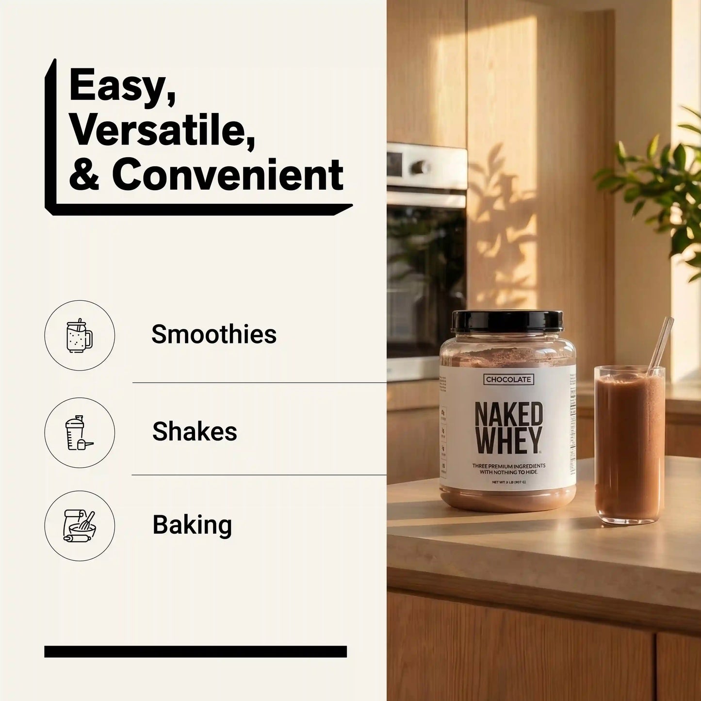 Chocolate Whey Protein Powder | Naked Chocolate Whey - 2LB