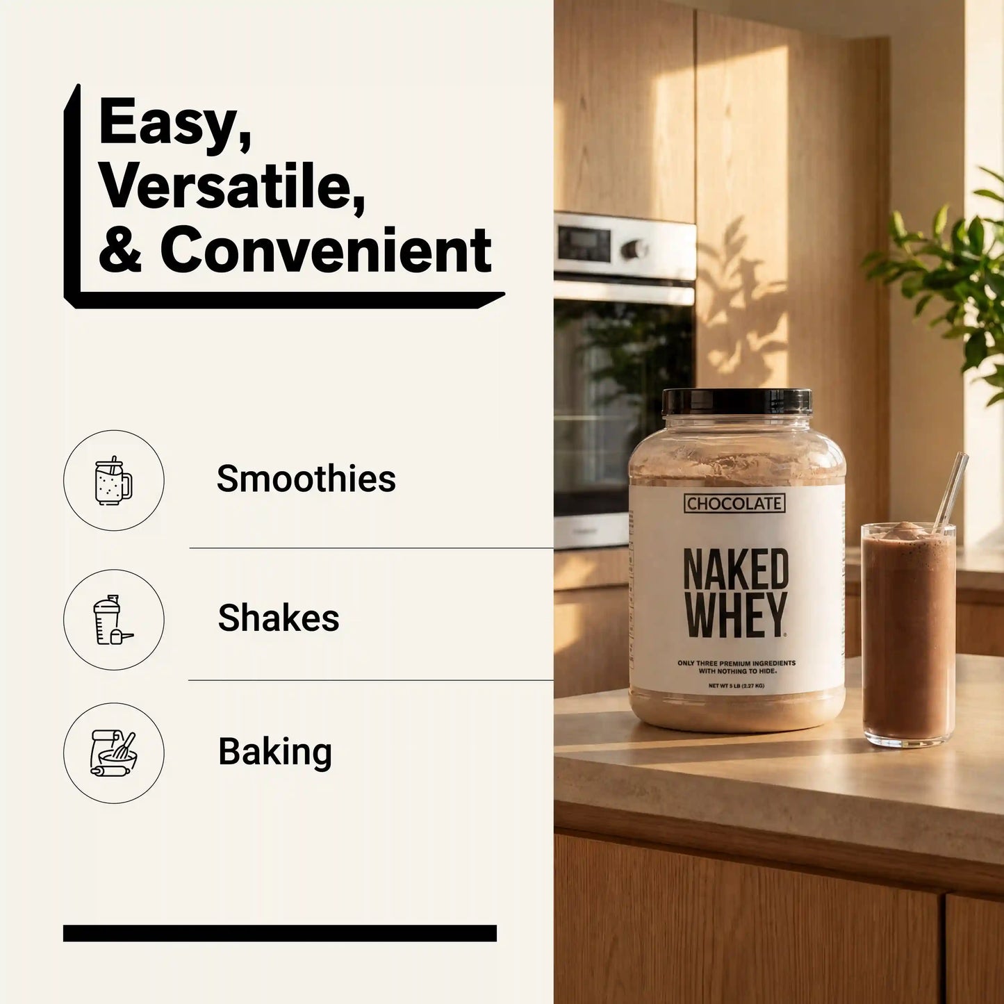 Chocolate Whey Protein Powder | Naked Chocolate Whey - 5LB