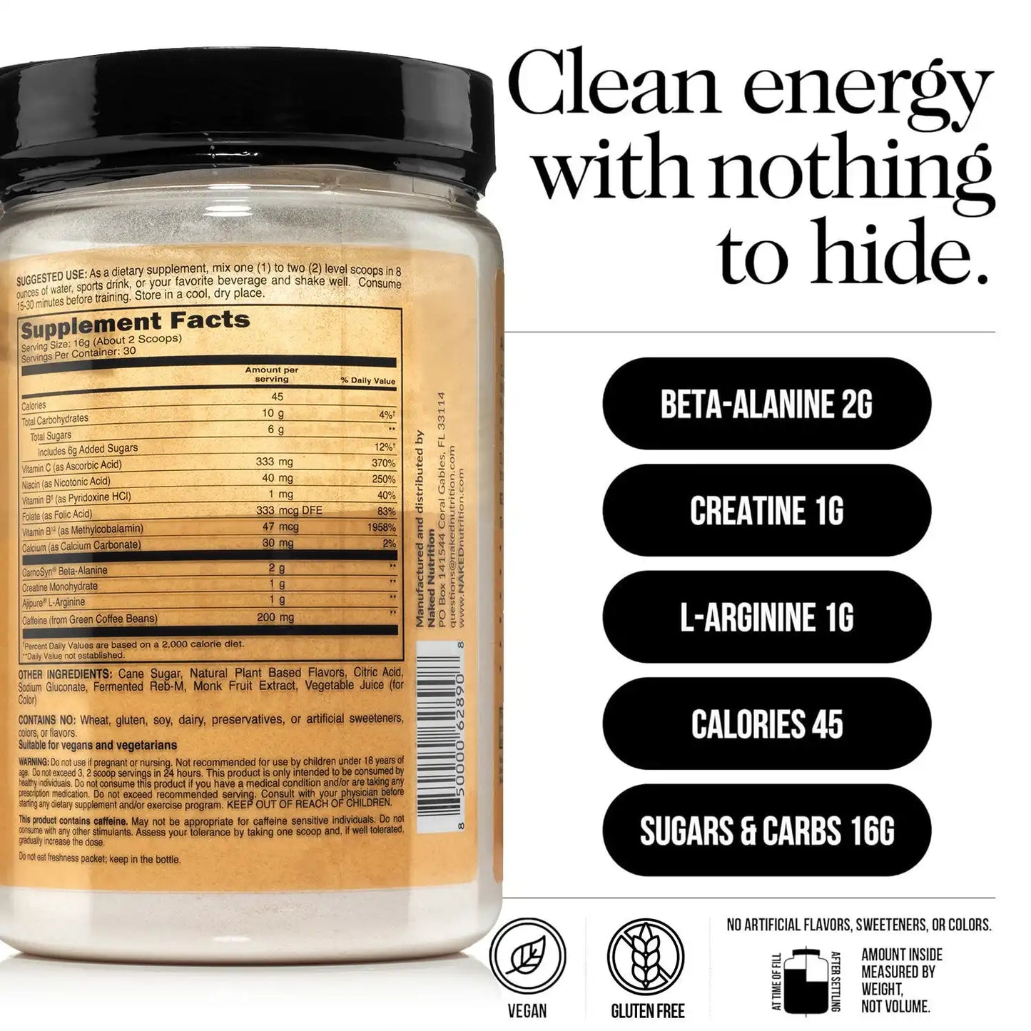 Citrus Pre Workout Supplement | Naked Energy - 30 Servings