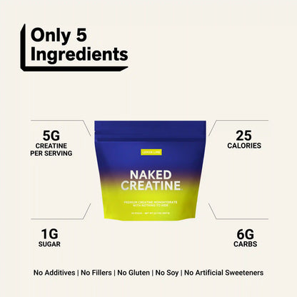 Lemon Lime Creatine Travel Packs | Naked Creatine - 30 Servings