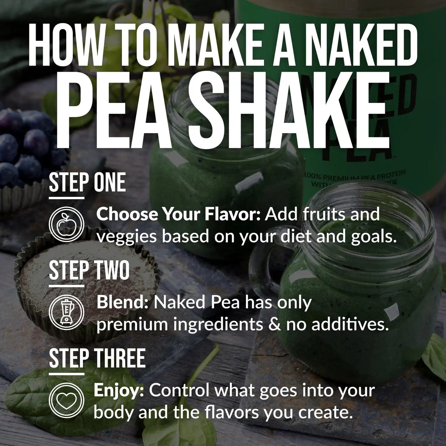 Double Chocolate Pea Protein Powder | Naked Pea - 2LB