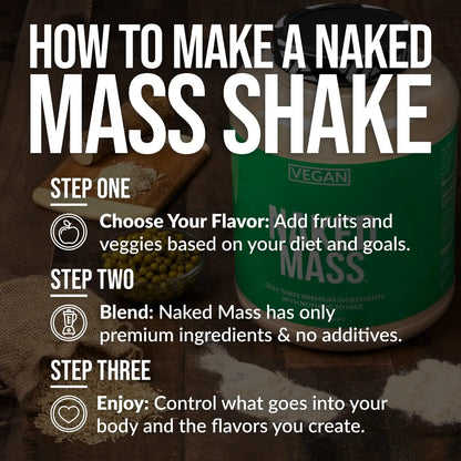 Double Chocolate Vegan Mass Gainer Supplement | Naked Vegan Mass - 8LB