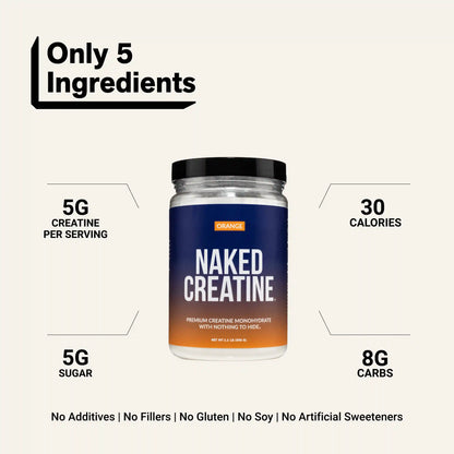 Orange Creatine Monohydrate Powder | Naked Creatine - 1.1LB