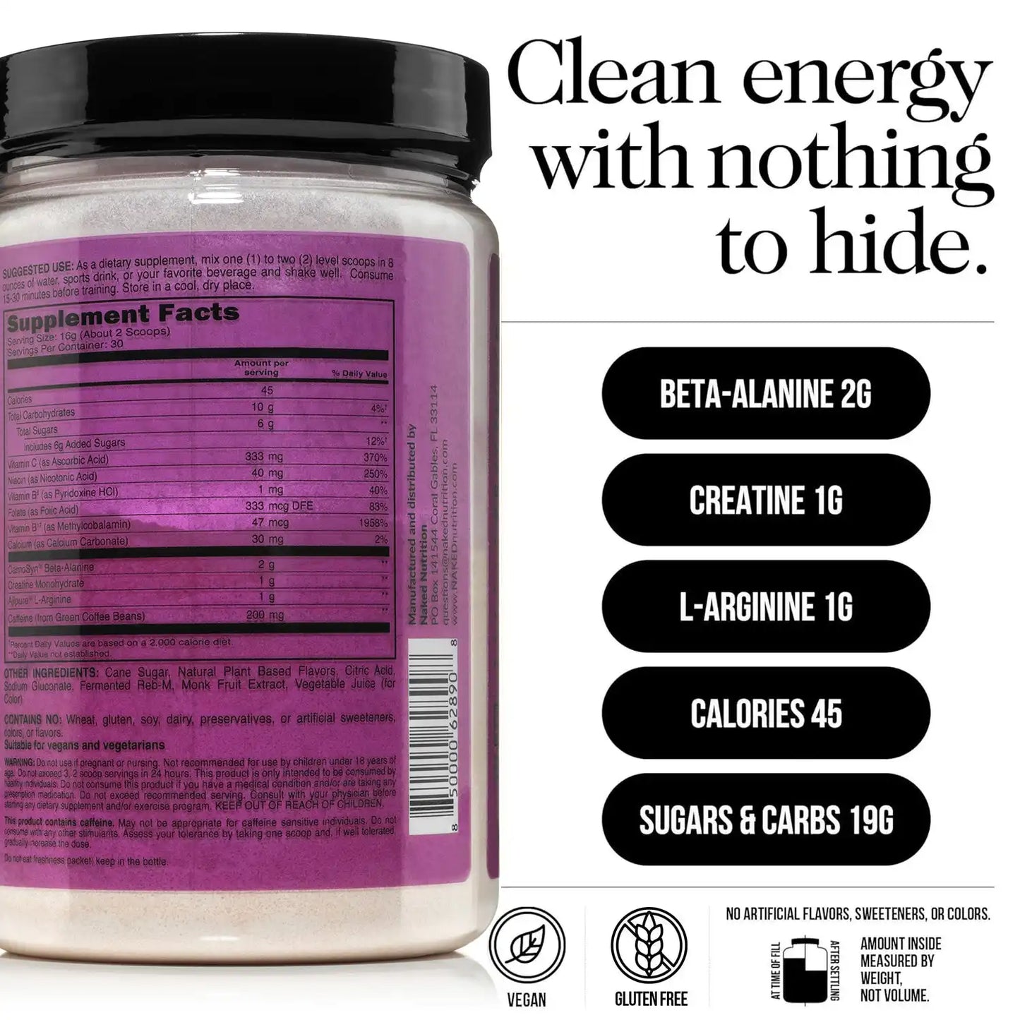 Fruit Punch Pre Workout Supplement | Naked Energy - 30 Servings