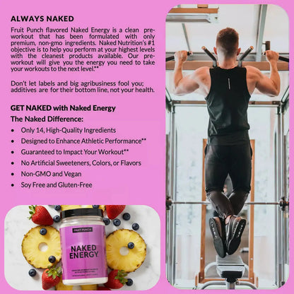 Fruit Punch Pre Workout Supplement | Naked Energy - 30 Servings