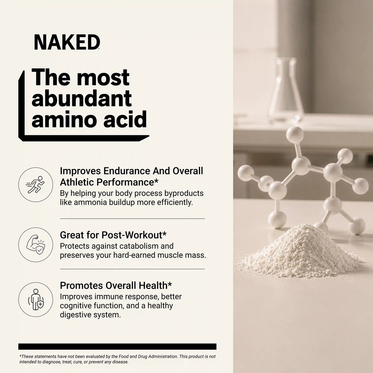 Glutamine Powder | Naked Glutamine 500g