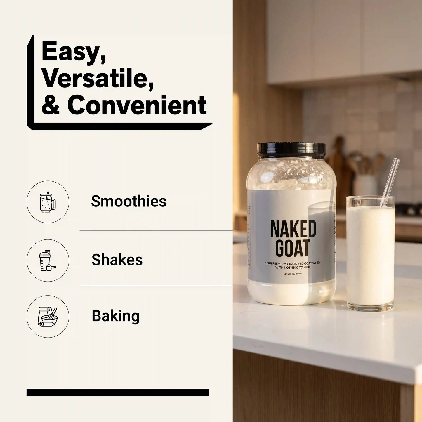 Goat Whey Protein Powder | Naked Goat - 2lb
