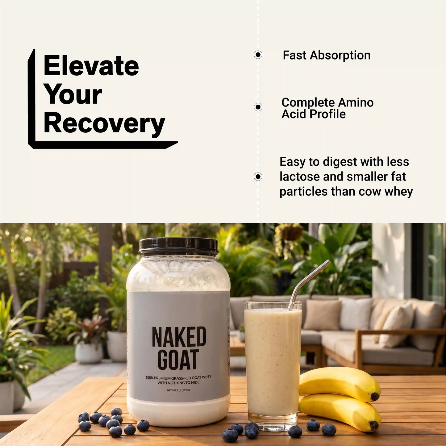 Goat Whey Protein Powder | Naked Goat - 2lb