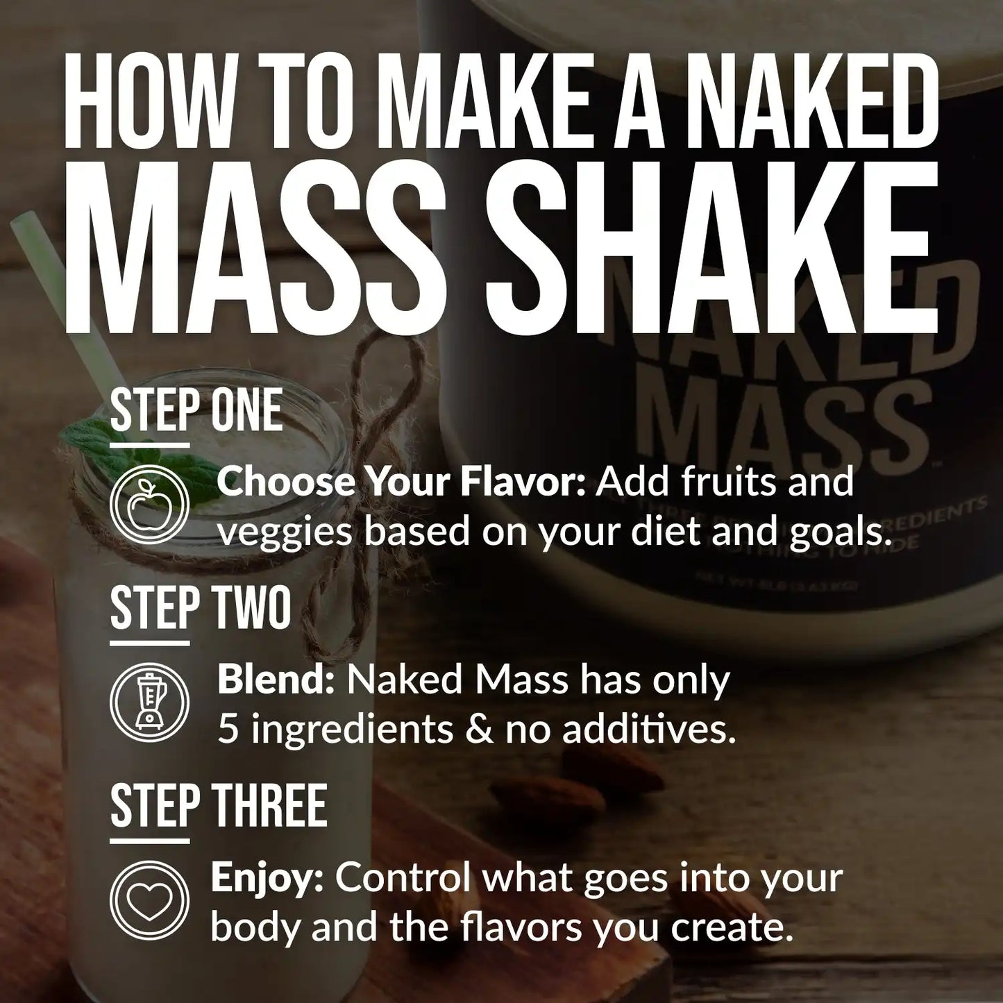 Chocolate Mass Gainer Protein Supplement | Naked Chocolate Mass - 8LB