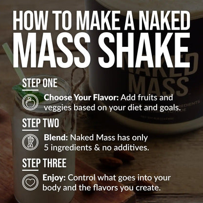 Vanilla Mass Gainer Protein Supplement | Naked Vanilla Mass - 8LB