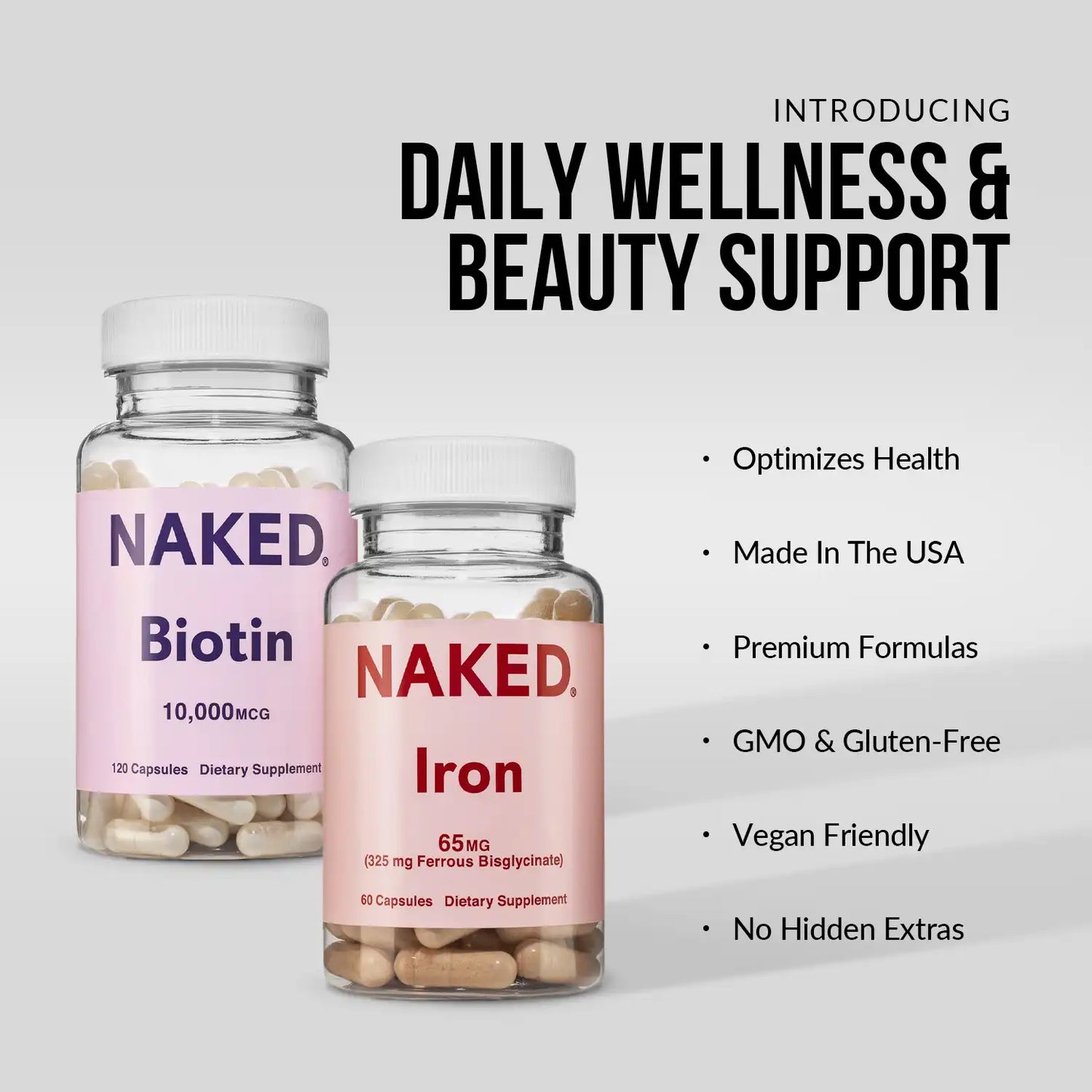 Daily Iron Supplement | Naked Iron - 60 Capsules