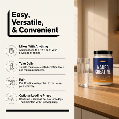 Orange Creatine Monohydrate Powder | Naked Creatine - 1.1LB