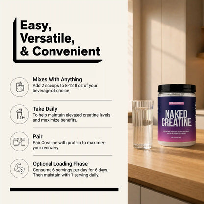 Strawberry Creatine Monohydrate Powder | Naked Creatine - 1.1LB
