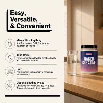 Strawberry Creatine Monohydrate Powder | Naked Creatine - 2.2LB