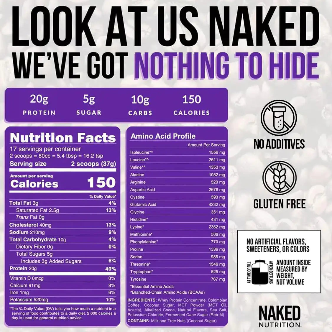 Mocha Latte Protein Iced Coffee | Naked Protein Coffee - 17 Servings