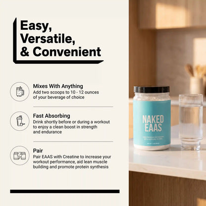 Essential Amino Acids Supplement | Naked EAAs - 50 Servings