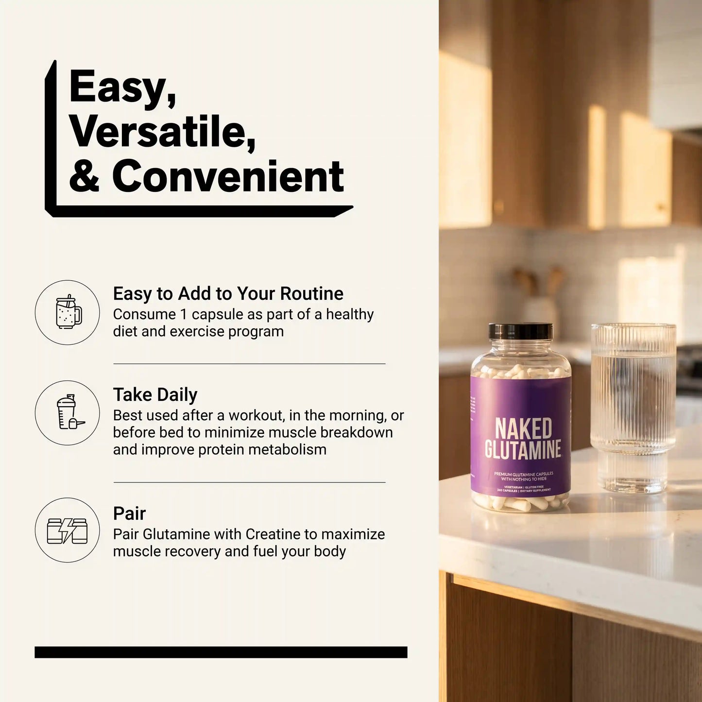 Glutamine Capsules | Naked Glutamine