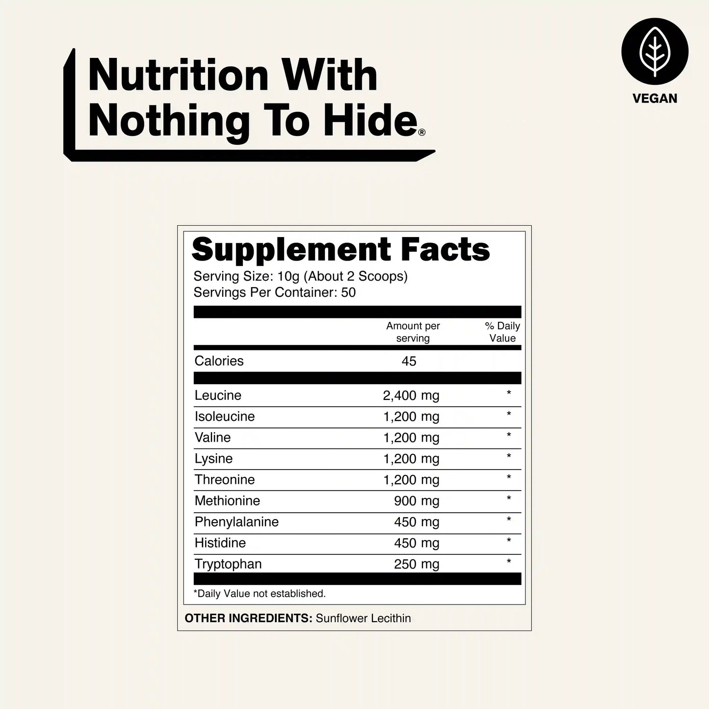 Essential Amino Acids Supplement | Naked EAAs - 50 Servings