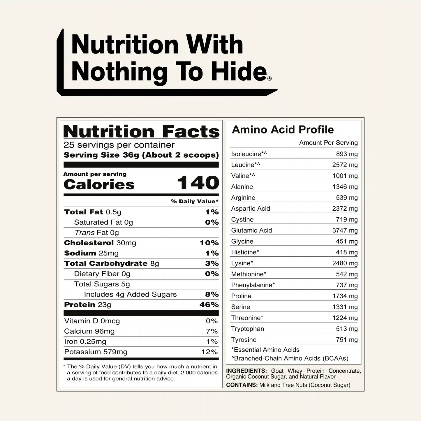 Vanilla Goat Whey Protein Powder | Naked Goat - 2lb