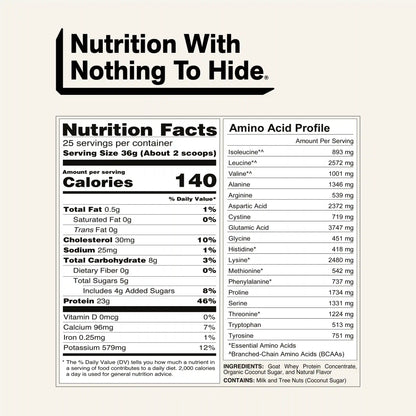 Vanilla Goat Whey Protein Powder | Naked Goat - 2lb