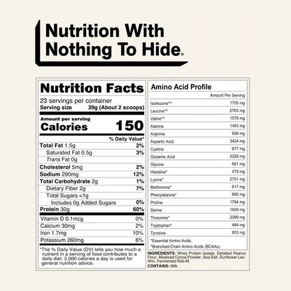 Chocolate Peanut Butter Grass-Fed Whey Isolate Protein Powder | Naked Whey Isolate - 2LB