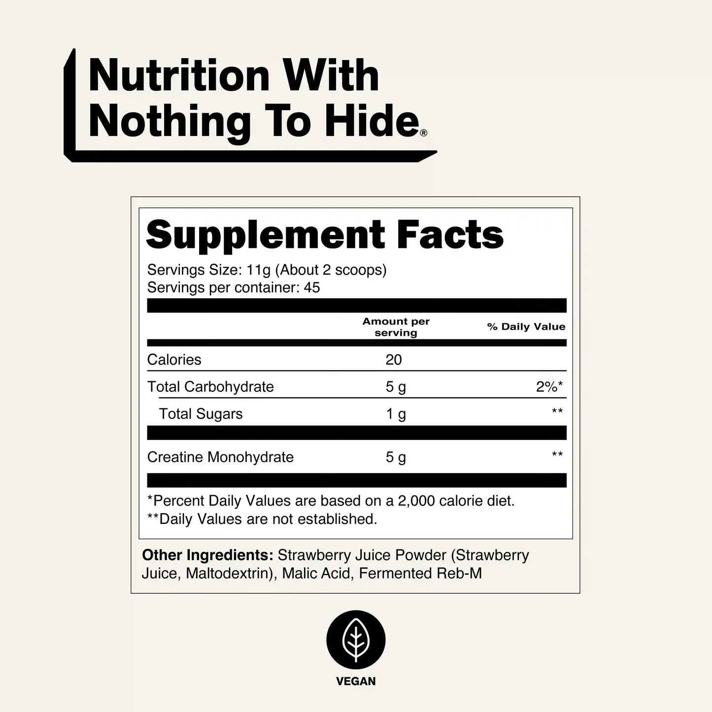 Strawberry Creatine Monohydrate Powder | Naked Creatine - 2.2LB
