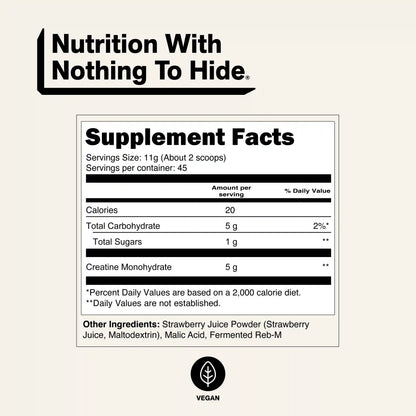 Strawberry Creatine Monohydrate Powder | Naked Creatine - 2.2LB