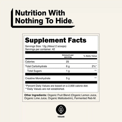 Lemon Lime Creatine Monohydrate Powder | Naked Creatine - 1.1LB