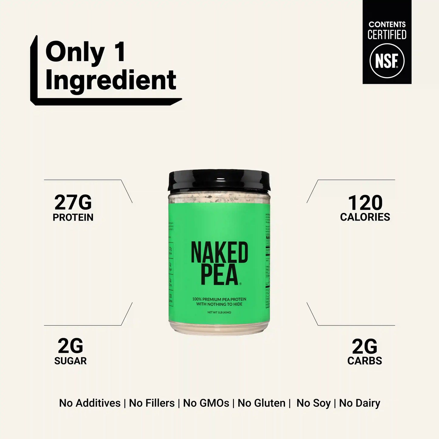 Pea Protein Powder 1lb | Naked Pea - 1lb