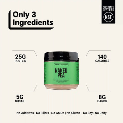 Vanilla Pea Protein Powder | Naked Vanilla Pea - 1LB