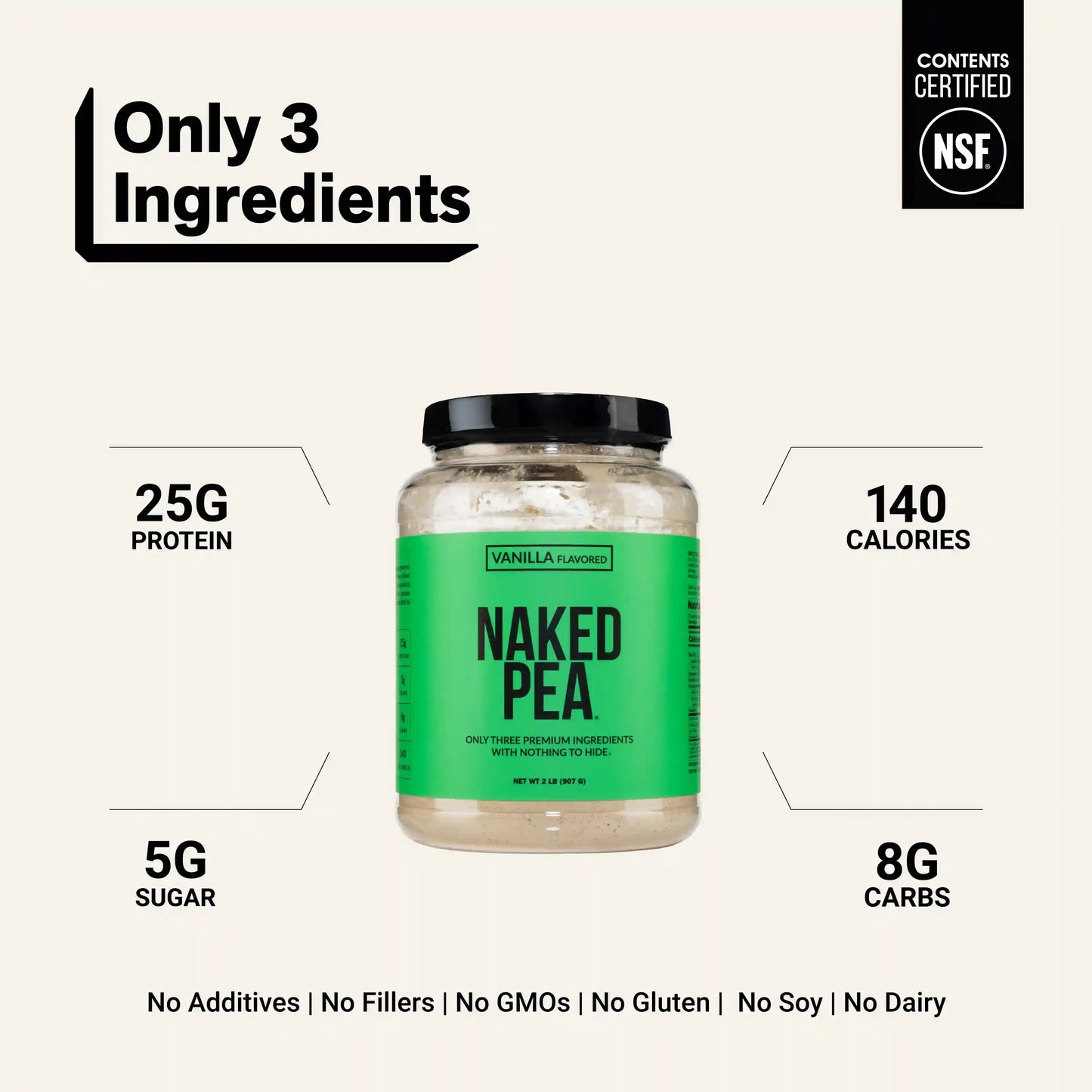 Vanilla Pea Protein Powder | Naked Vanilla Pea - 2LB